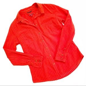 Merona Orange & White Button Down Shirt XS